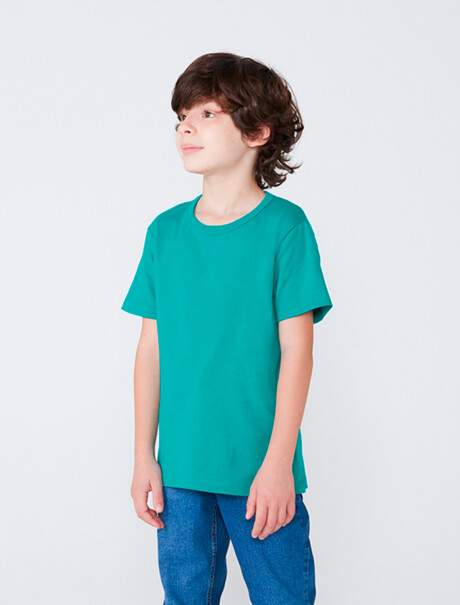 CAMISETA BÁSICA INFANTIL MANGA CORTA VERDE