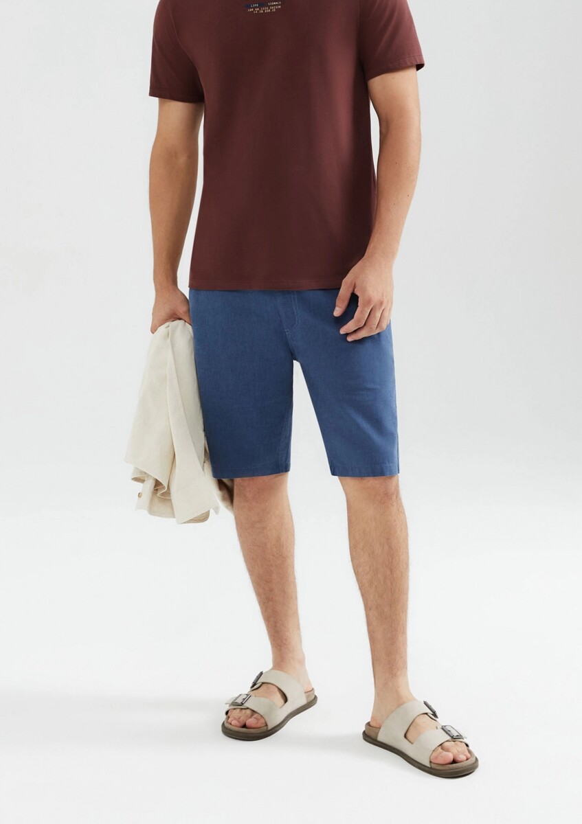 BERMUDA DE SARGA MODELO CHINO - AZUL 