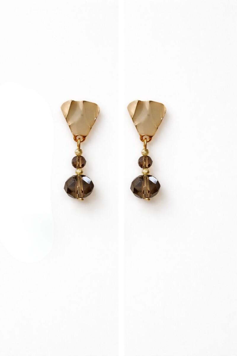 Crystal Earrings Beige