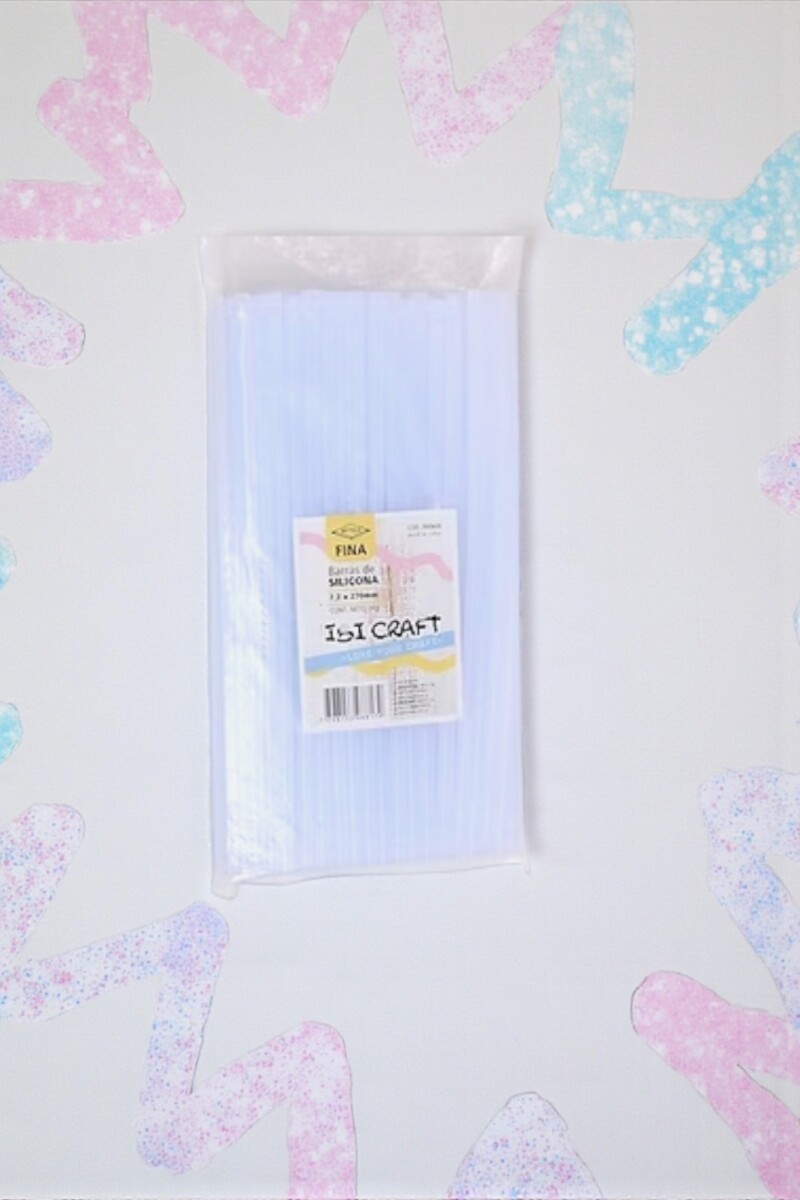 Silicona en barras paquete x 10 unidades - transparente 