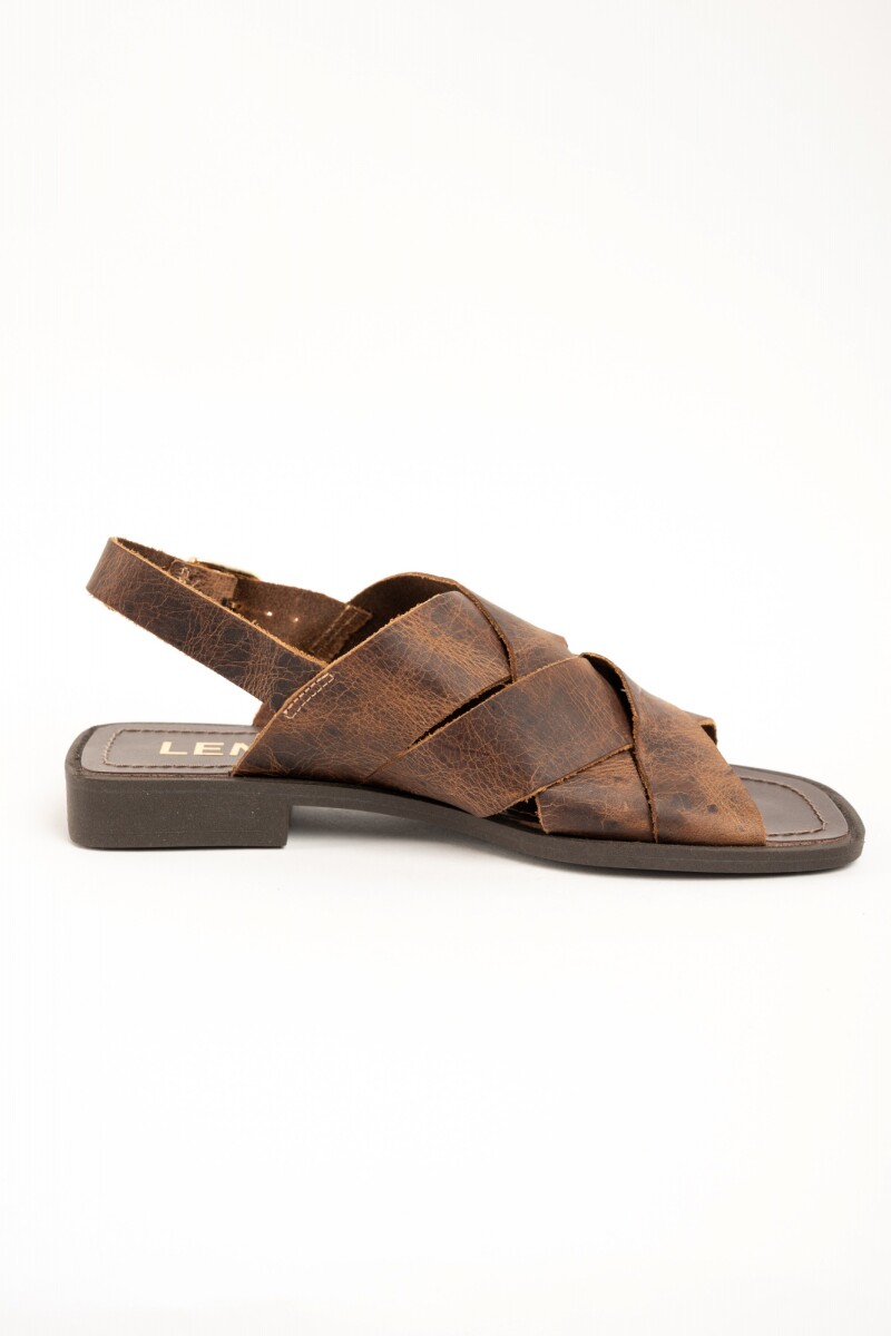 Sandalias Entrecruzada Chocolate