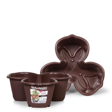 MACETA PETALO 8 LITROS CAFÉ
