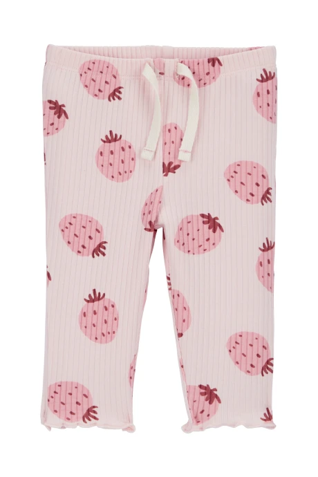 Pantalón de algodón acanalado, diseño frutillas Pantalón de algodón acanalado, diseño frutillas