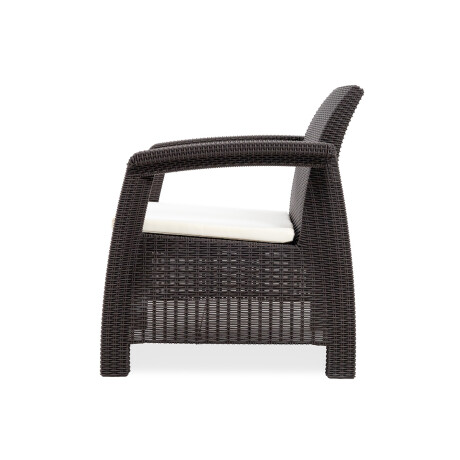 Juego de Jardín Santorini - 2 cuerpos, 2 butacas y mesa Moka