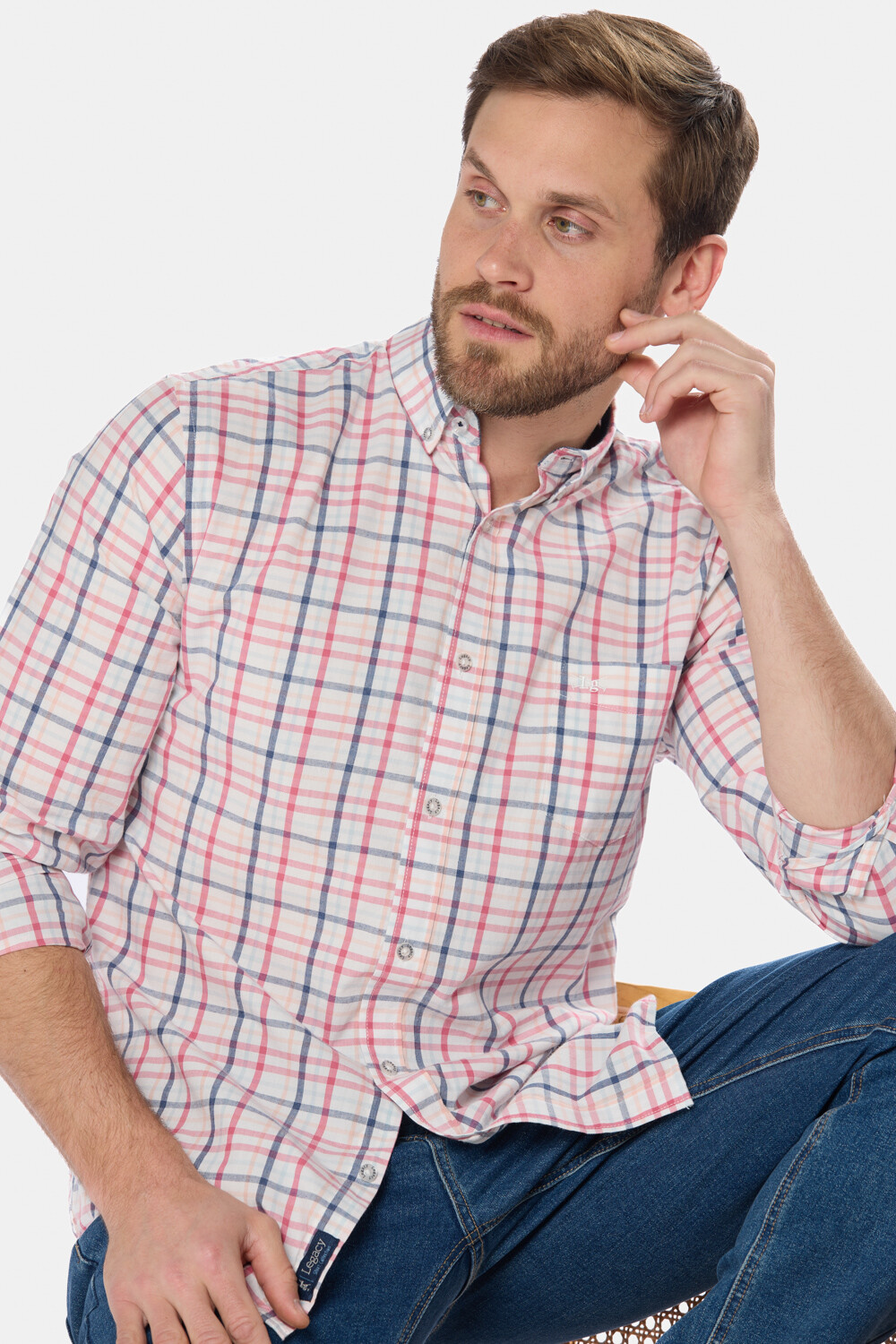 CAMISA A CUADROS Blanco