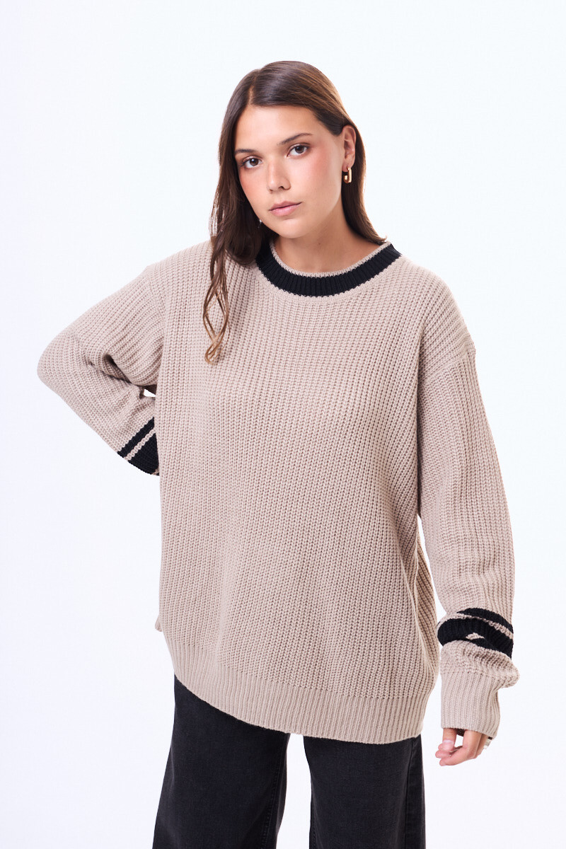 Buzo tejido Jardin Beige