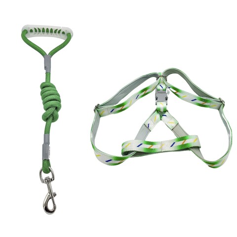 Arnes Correa Pretal Perro Mascota Ajustable Grande Variante Color Verde