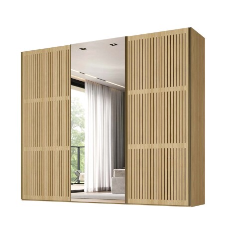 PLACARD NILO 3 PUERTAS MDF NATURAL-BEIGE C/ZAPATERA