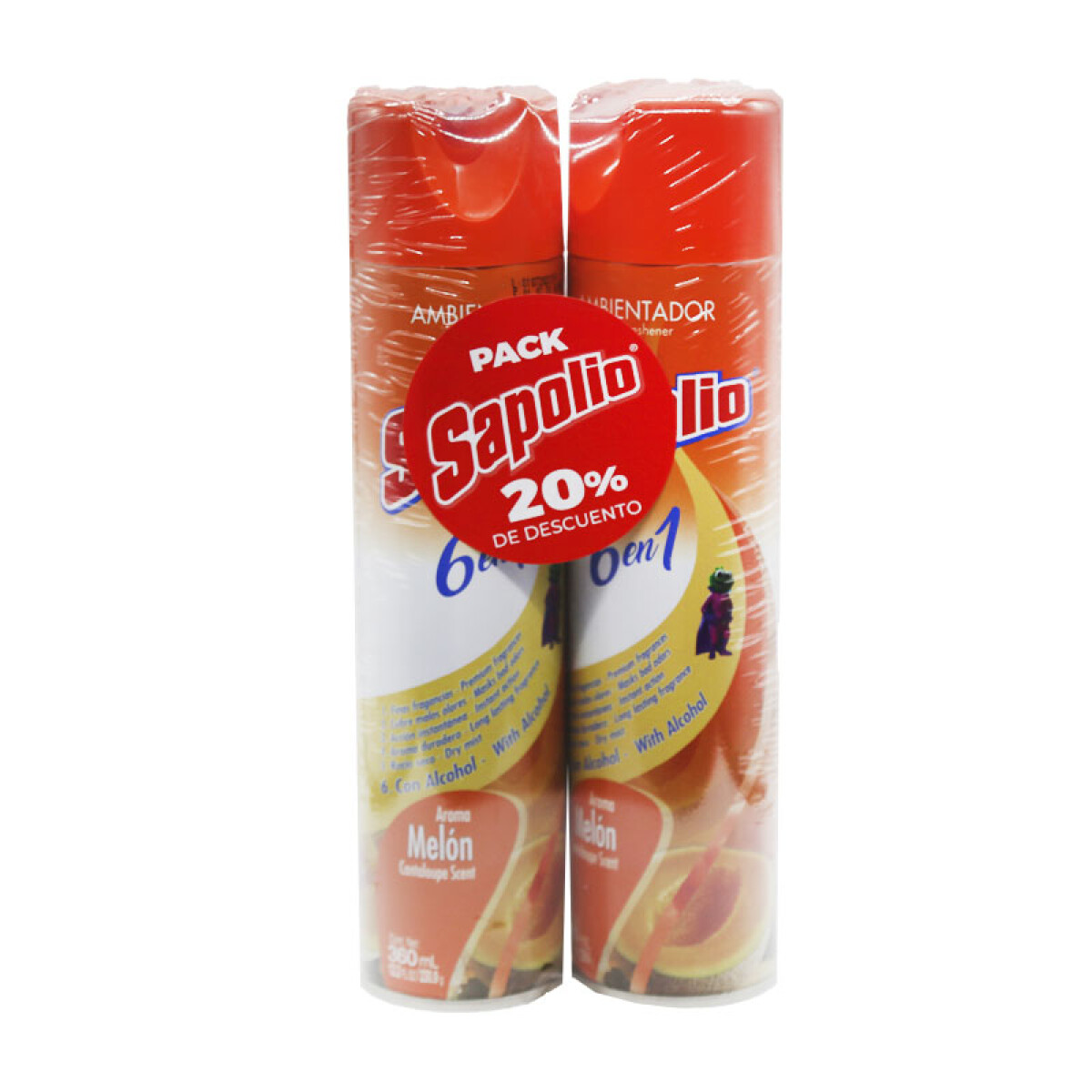 Desodorante Ambiente SAPOLIO 360ml (Pack X2) - Melón 
