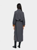 Vestido Midi Efecto Arrugado gris