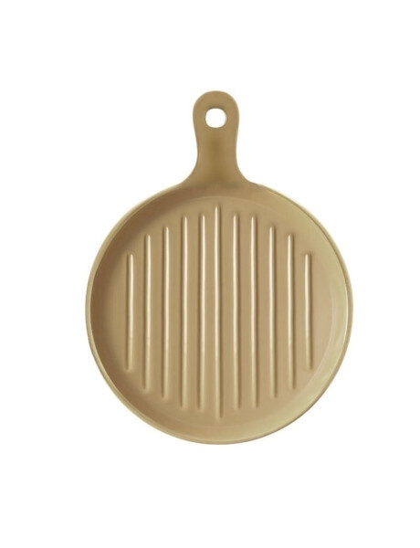 PLATO CON MANGO CERAMICA 24x19x3CM BEIGE MATE PLATO CON MANGO CERAMICA 24x19x3CM BEIGE MATE