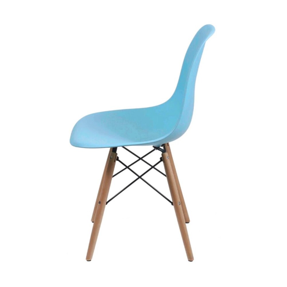 Silla Eames DKR - Base En Madera Turquesa