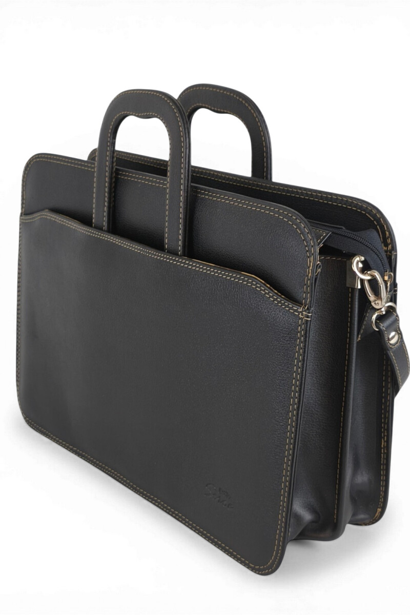 Portafolio de cuero Negro