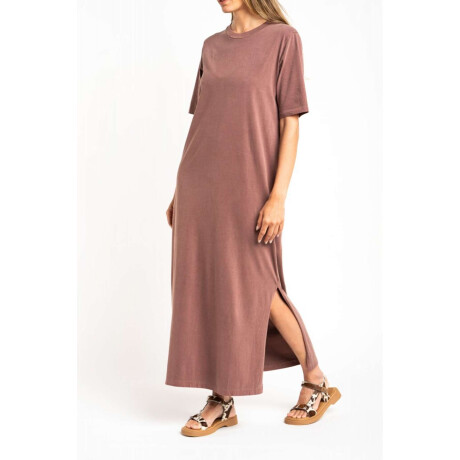 Vestido Algodon Lavado Marron