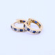 Aros oro 18k zafiros carré y brillantes Aros oro 18k zafiros carré y brillantes