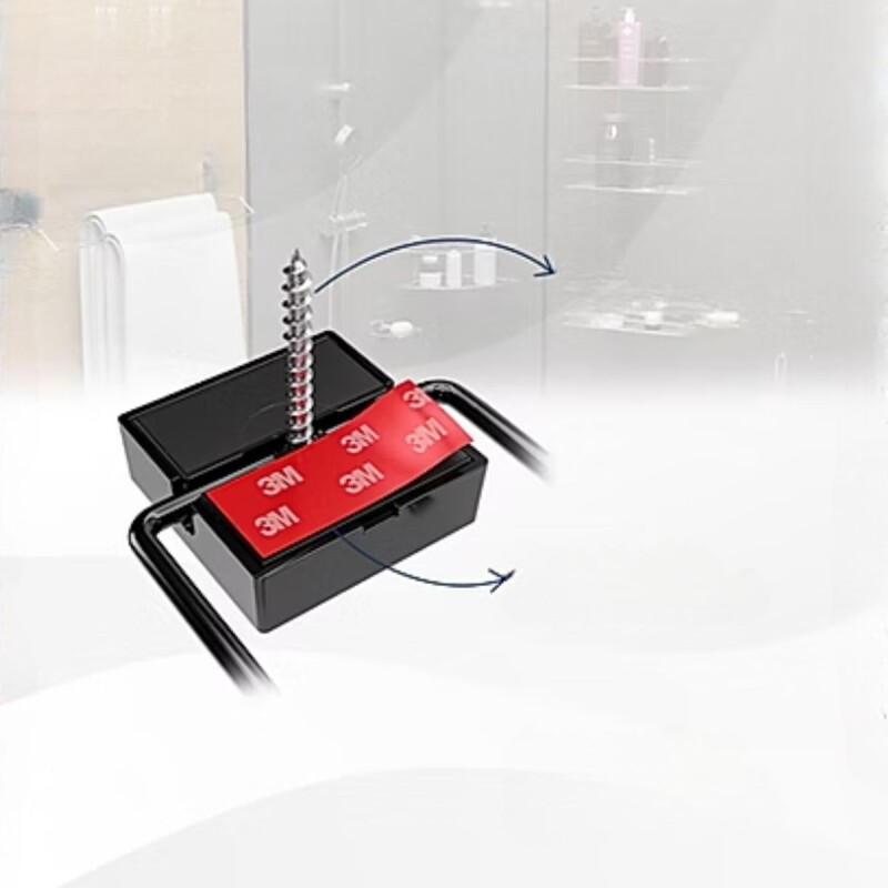 Soporte para shampoo con jabonera NEGRO
