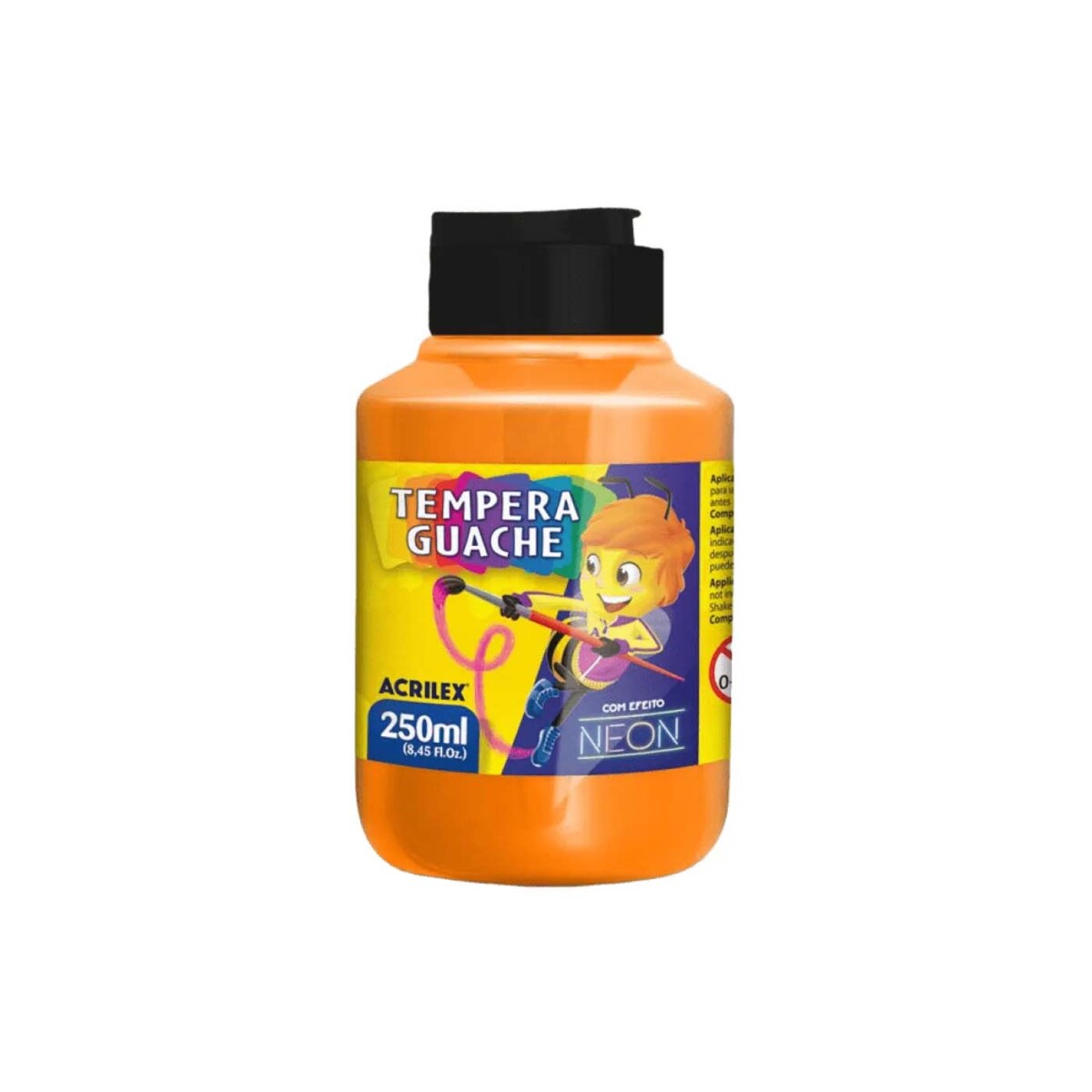 Tempera Acrilex Neon 250ml - Naranja 