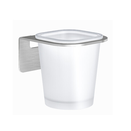 PORTA VASO PORTA CEPILLOS AC INOX DE PEGAR INOX FINELINE GRIS-BRUSHED NICKEL
