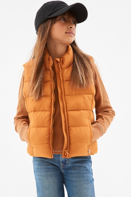 Chaleco Con Corderito Niña Autumn Orange