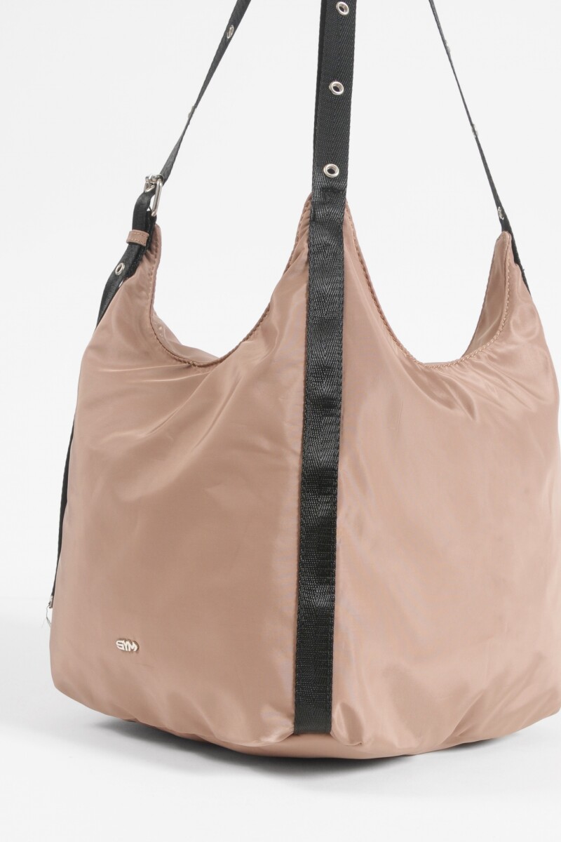 Bolso con ojalillos beige