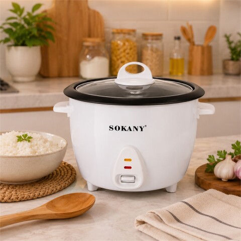 Olla Arrocera Eléctrica Sokany 1.8 L 700W con Keep Warm Blanco 1