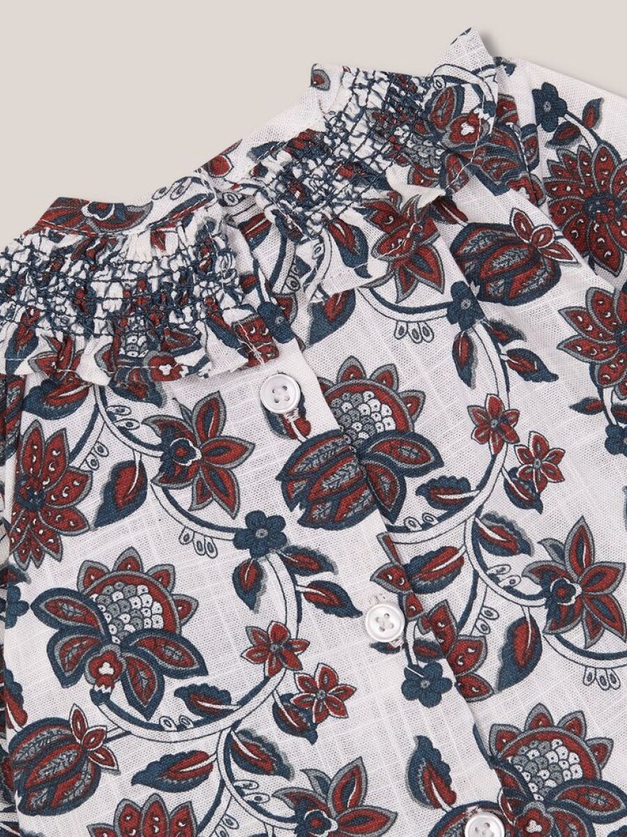 Camisa Estampada Con S Blanco Roto