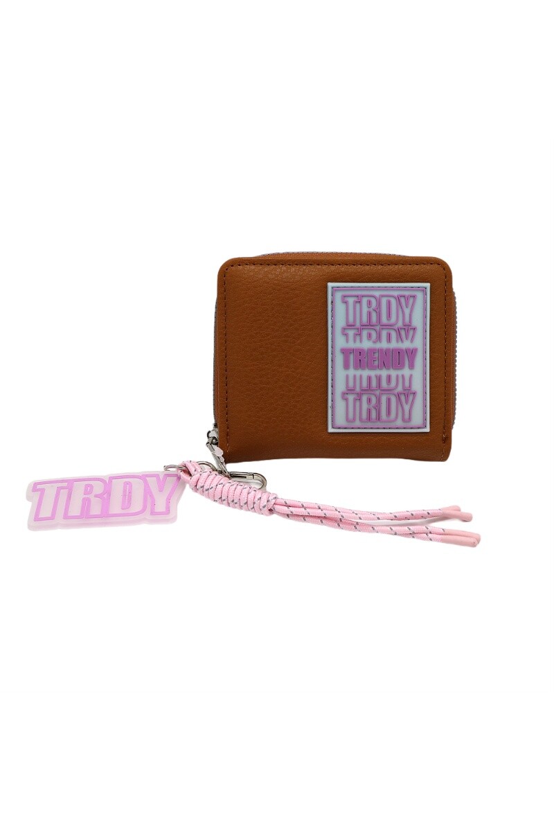 Billetera Trendy con llavero Marrón