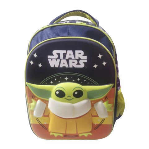 Mochila infantil 3D Baby Yoda Tafeta Grande 40 x 30 cm NEGRO