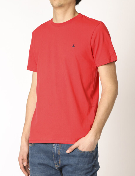 T-shirt Cuello A La Base Navigator Rojo