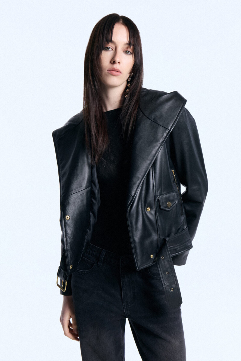 CAMPERA CUERO GRETTA Negro