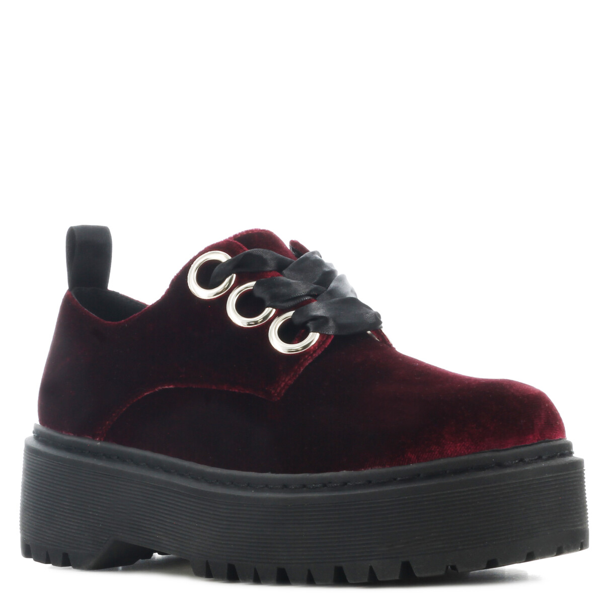 Zapato de Mujer Miss Carol GAIA acordonado de terciopelo - Bordó 