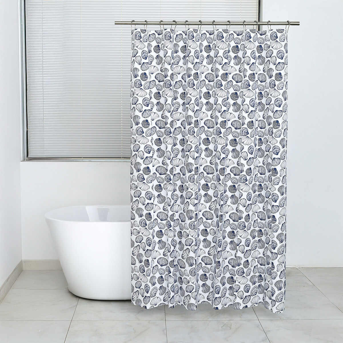 Cortina Baño Bukara con Argollas 180 x 180 cm - 5401 OCEANO AZUL 