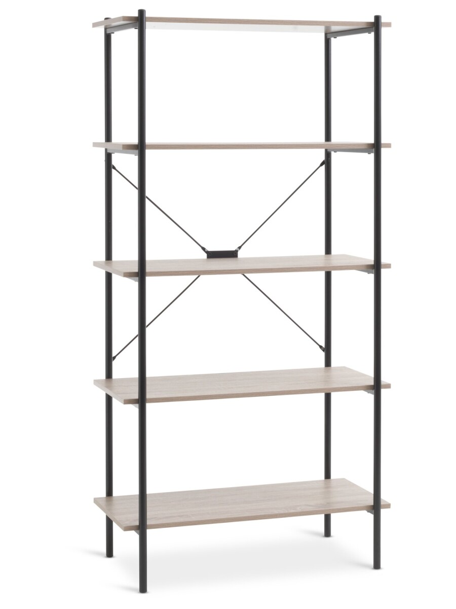 Estantería VANDBORG 5 est color roble/negro 