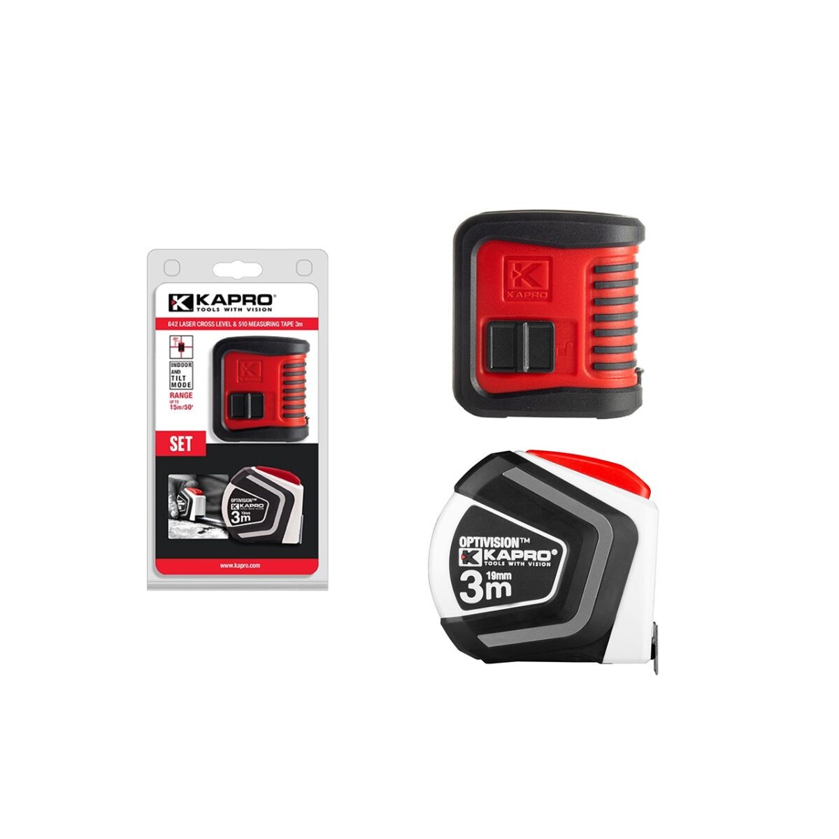 BLISTER LASER BAMBINO + CINTA METRICA 3M 842+510 KAPRO Blister Laser Bambino + Cinta Metrica 3m 842+510 Kapro