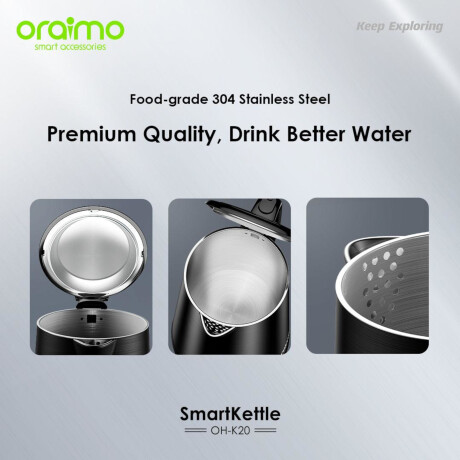 Oraimo - Jarra Eléctrica. Smart Kettle OH-K20. Potencia 1800W. Capacidad 1.7 Litros. Apagado Automá 001