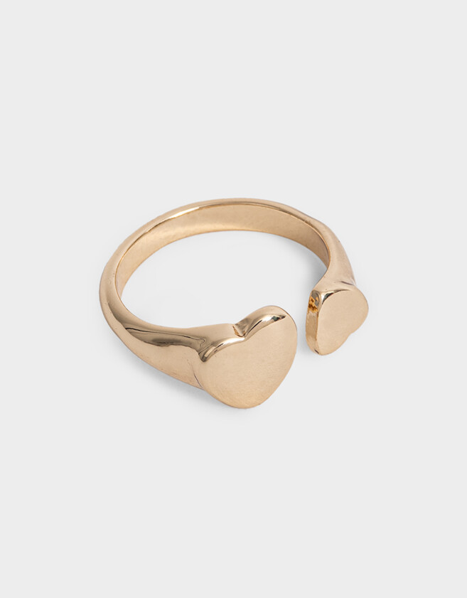 Anillos Medianos y Grandes Con corazón Anillo Metal Corazones Bold - Dorado