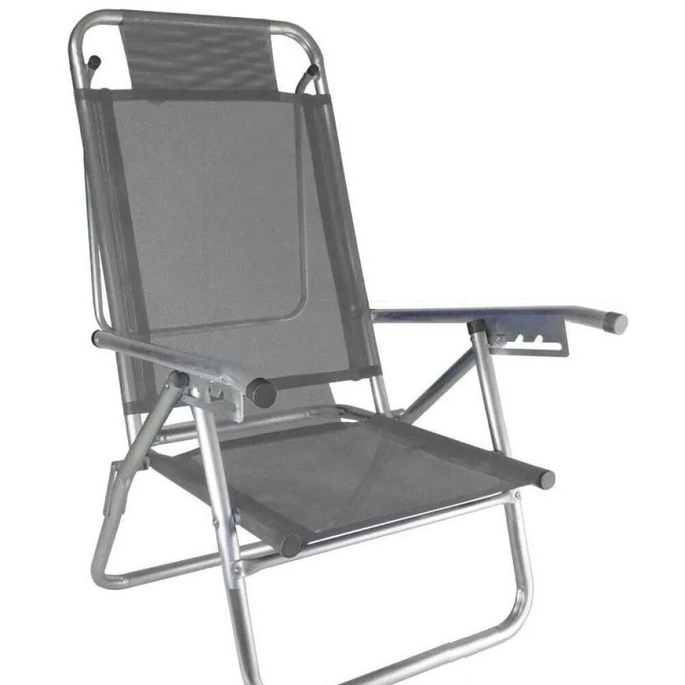 Reposera Baja en aluminio c/posiciones Baño de Sol Clasic GRIS