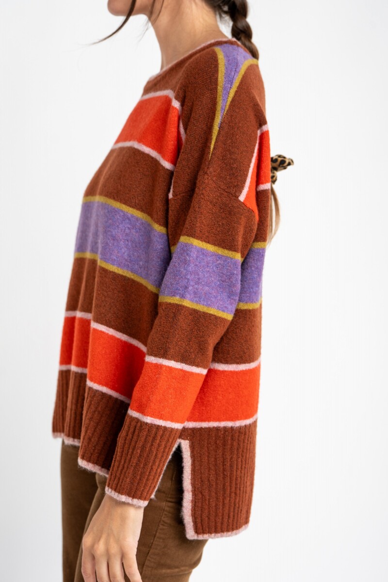 Sweater Rayado Cafe