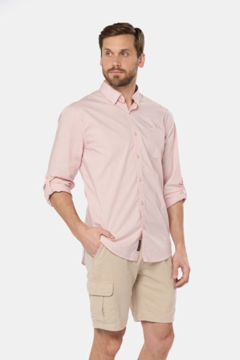 BERMUDA CARGO DE LINO Beige