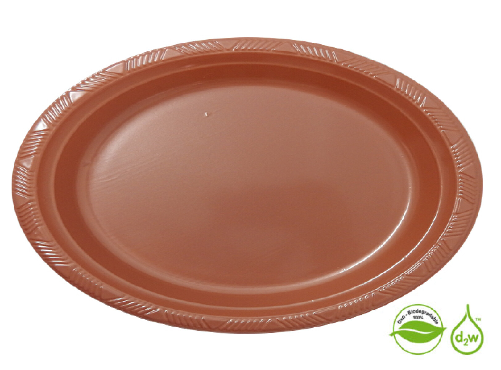 Plato Biodegradable 17cm x10Un - Gold Rose 