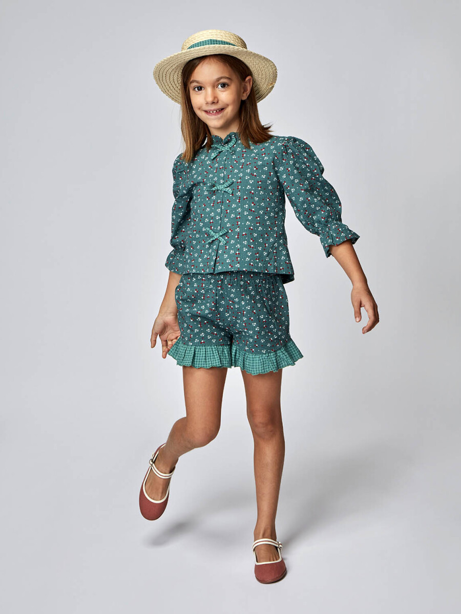 Blusa De Flores Verde