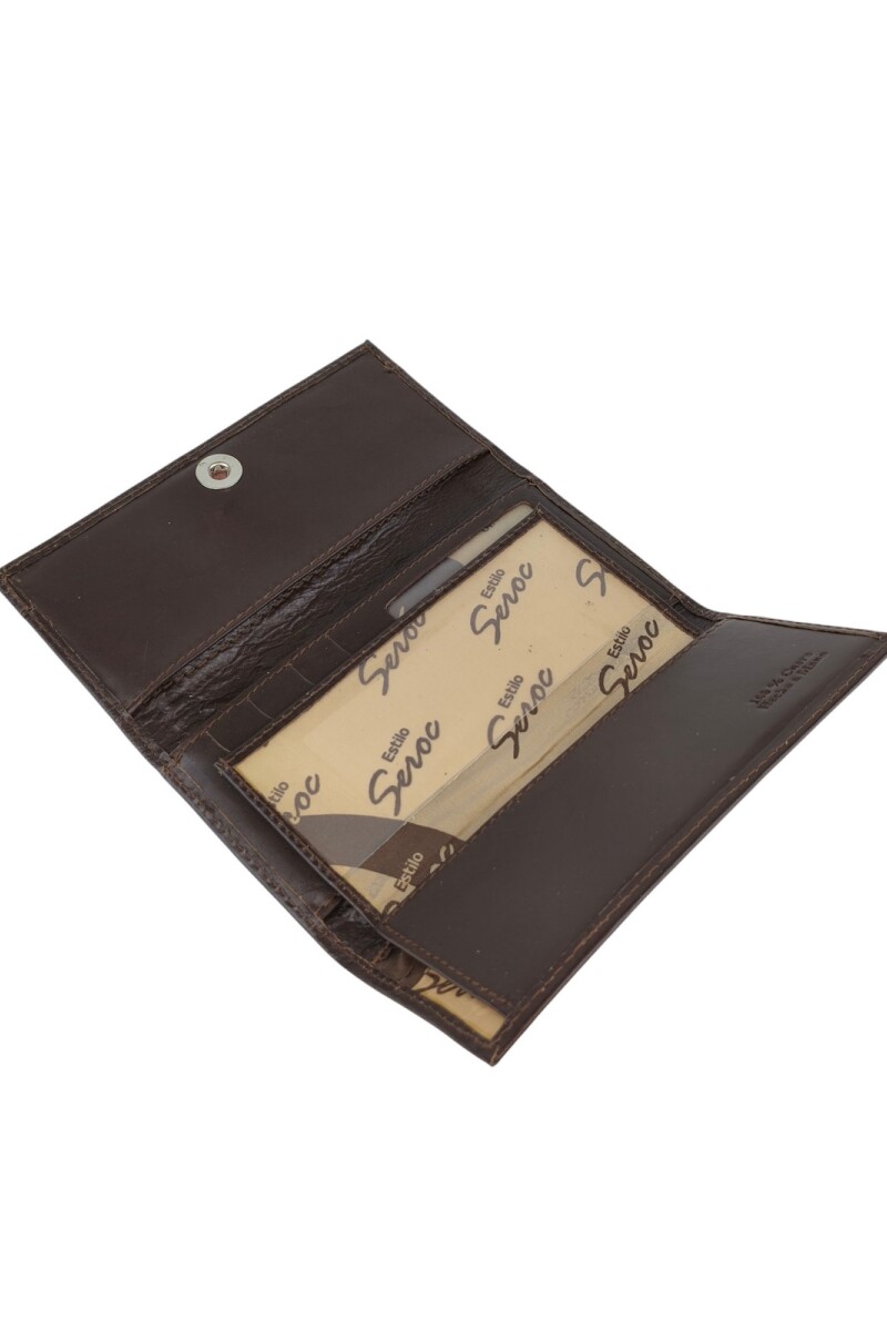 Elegante Billetera de Dama Trifold | Cuero Auténtico y Máxima Capacidad de Organización Marrón