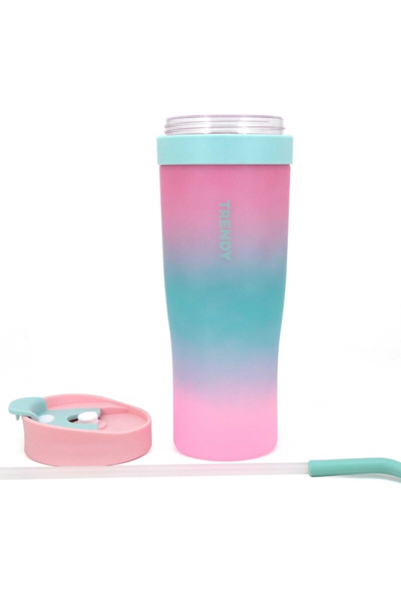 Vaso con sorbo Fucsia
