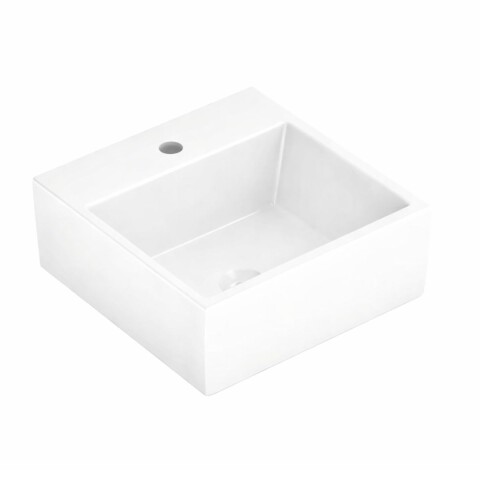 Bacha de apoyo cuadrada 41 cm c/mesa blanco Celite Bacha De Apoyo Cuadrada 41 Cm C/mesa Blanco Celite