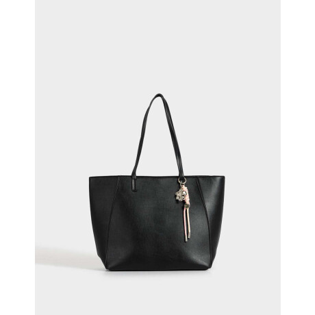 Cartera Shopper Con Charm Negro