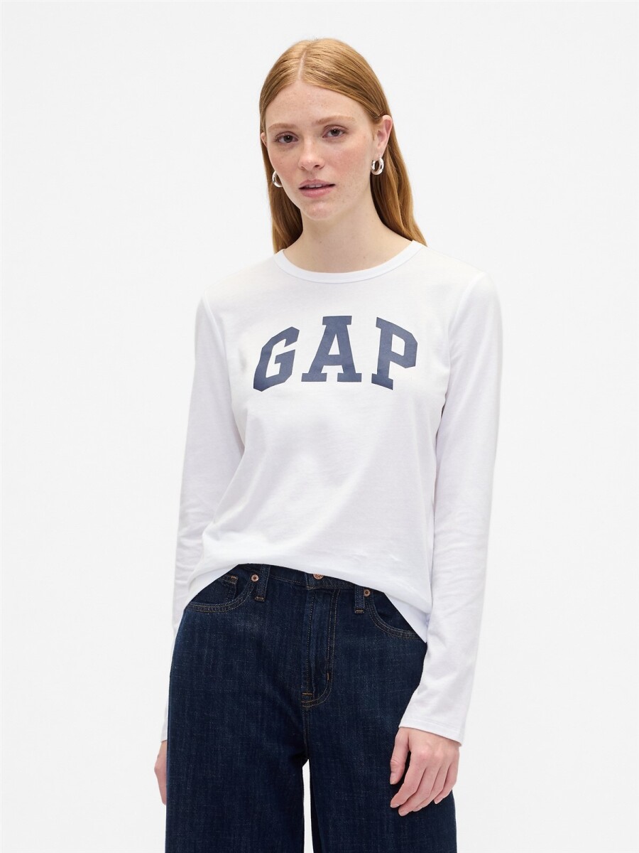 Remera Logo Gap Mujer - White Uk 