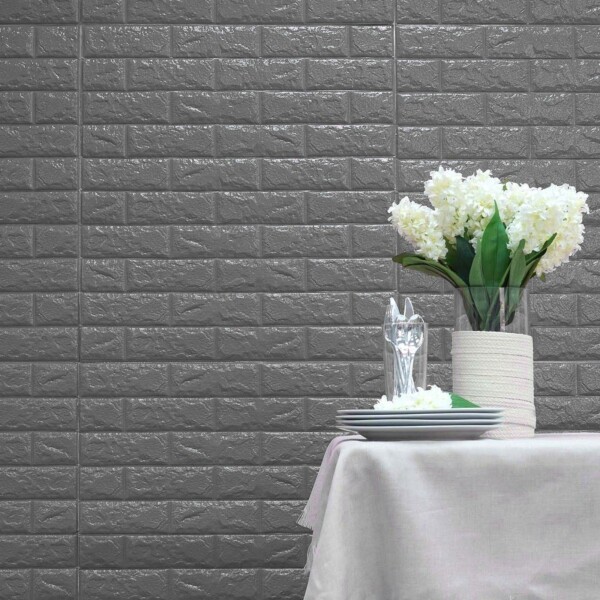 Revestimiento Pared Adhesivo Facil Colocacion Piedra X60 Un Color Variante Plateado