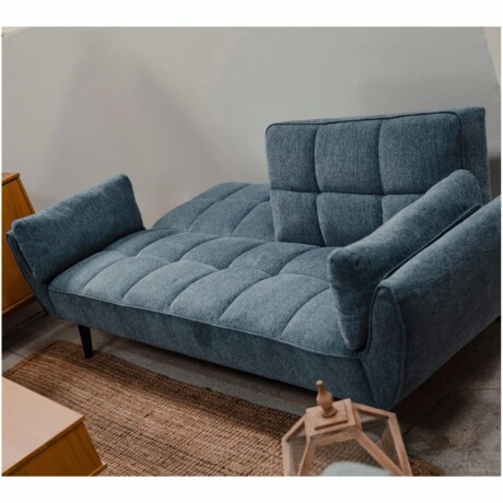SOFA FRIDA Sillón Sofá Cama RUSTICO Frida Respaldo Reclinable - Azul
