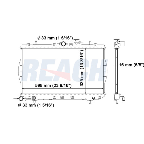 RADIADOR HYUNDAI ACCENT 1300CC 95-99'(58.8X33.5) REACH RADIADOR HYUNDAI ACCENT 1300CC 95-99'(58.8X33.5) REACH