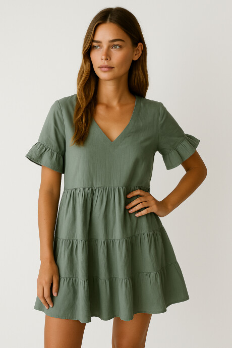 Vestido Kaleu Verde Azulado